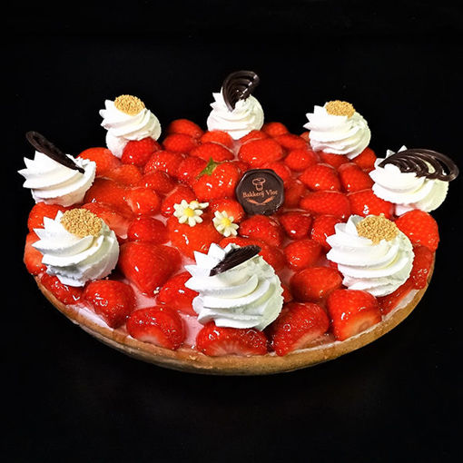 Afbeelding van Vlaai aardbeienbav. slagroom
