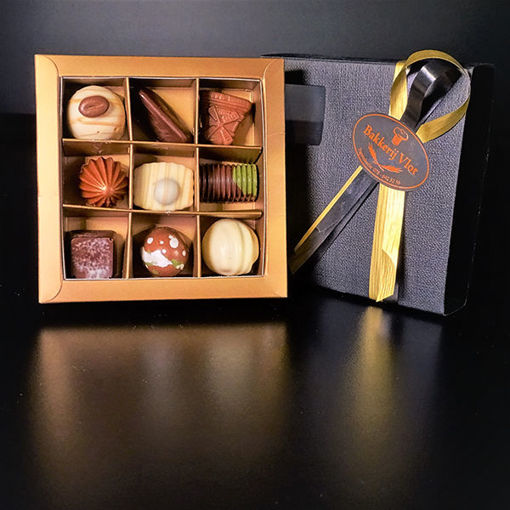 Afbeelding van Bonbon doosjes gevuld met 9 bonbons