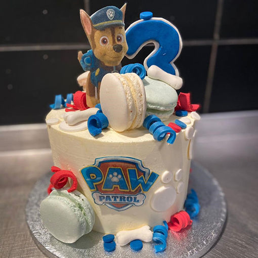 Afbeelding van Unieke hoge Driptaart Paw Patrol met geprinte figuren